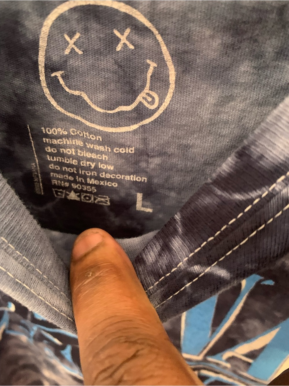 NIRVANA Navy Tie-Dye Smiley Logo Tee